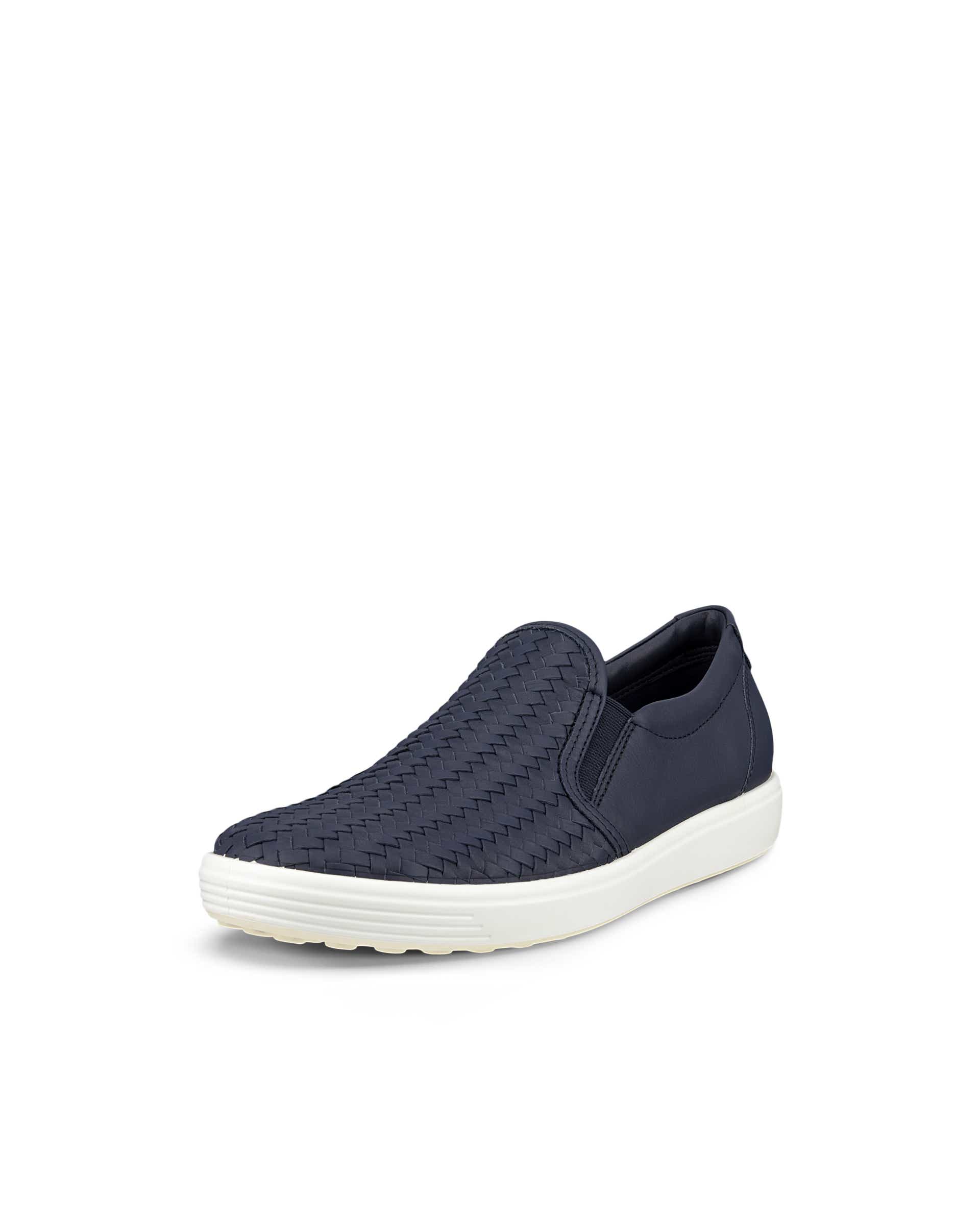 ECCO Soft 7 ウィメンズ レザースリッポンスニーカー - 青 - Main
