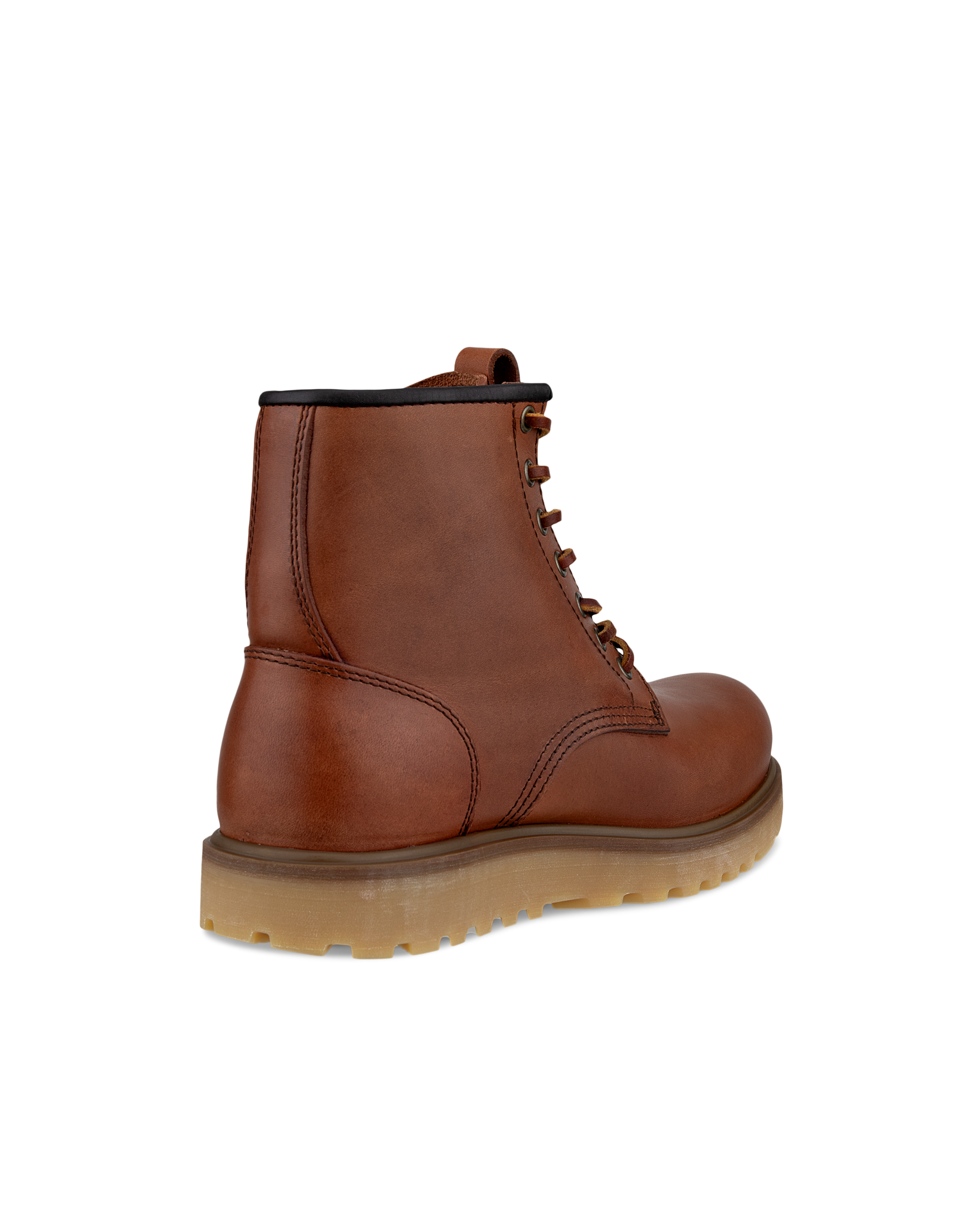 Botas de piel con puntera pespunteada ECCO® Staker para hombre - Marrón - Back