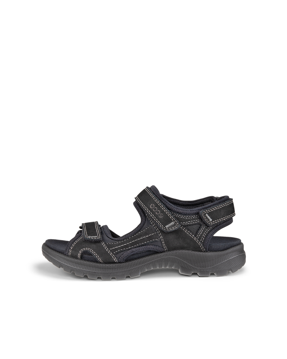 Women's ECCO® Onroads Nubuck Walking Sandal - Black - Outside