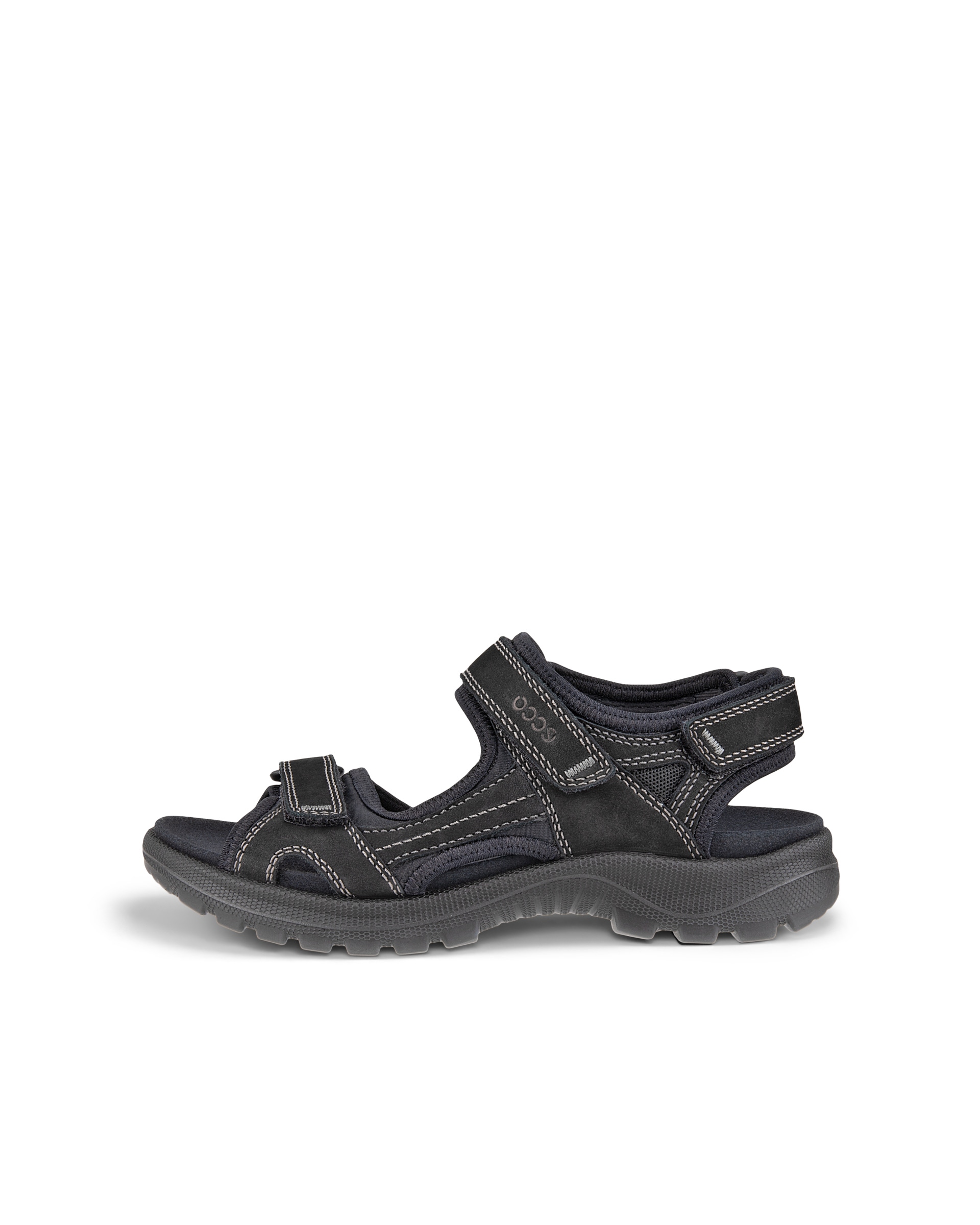 Women's ECCO® Onroads Nubuck Walking Sandal - Black - Outside