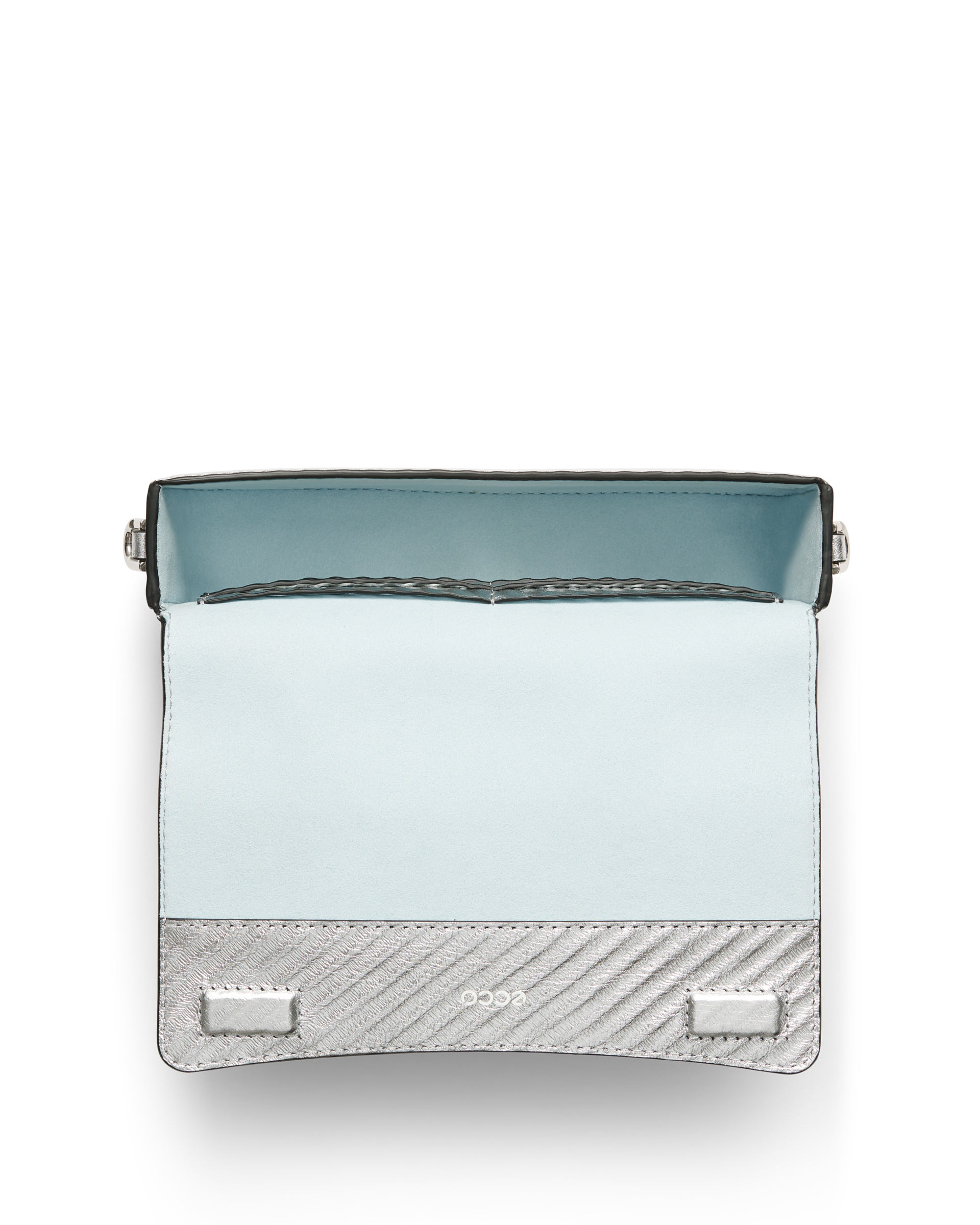 ECCO® Pinch Metallic Leather Shoulder Bag - Silver - Birdeye