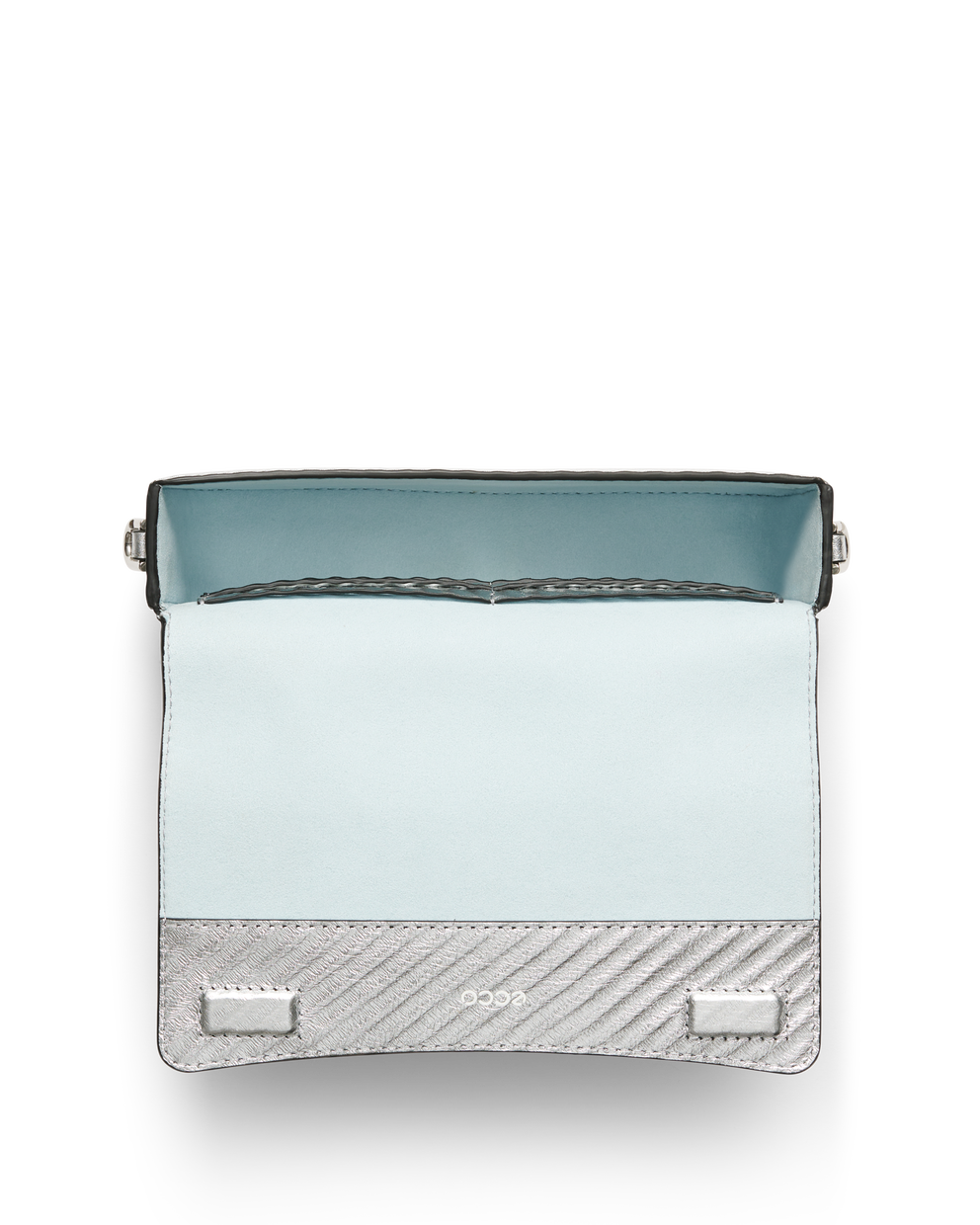 ECCO® Pinch Metallic Leather Shoulder Bag - Silver - Birdeye