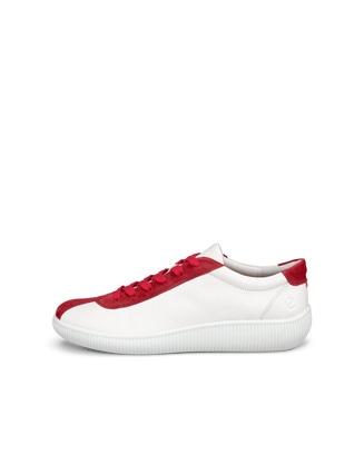 Men's ECCO® Soft Zero Leather Sneaker - Red - Outside