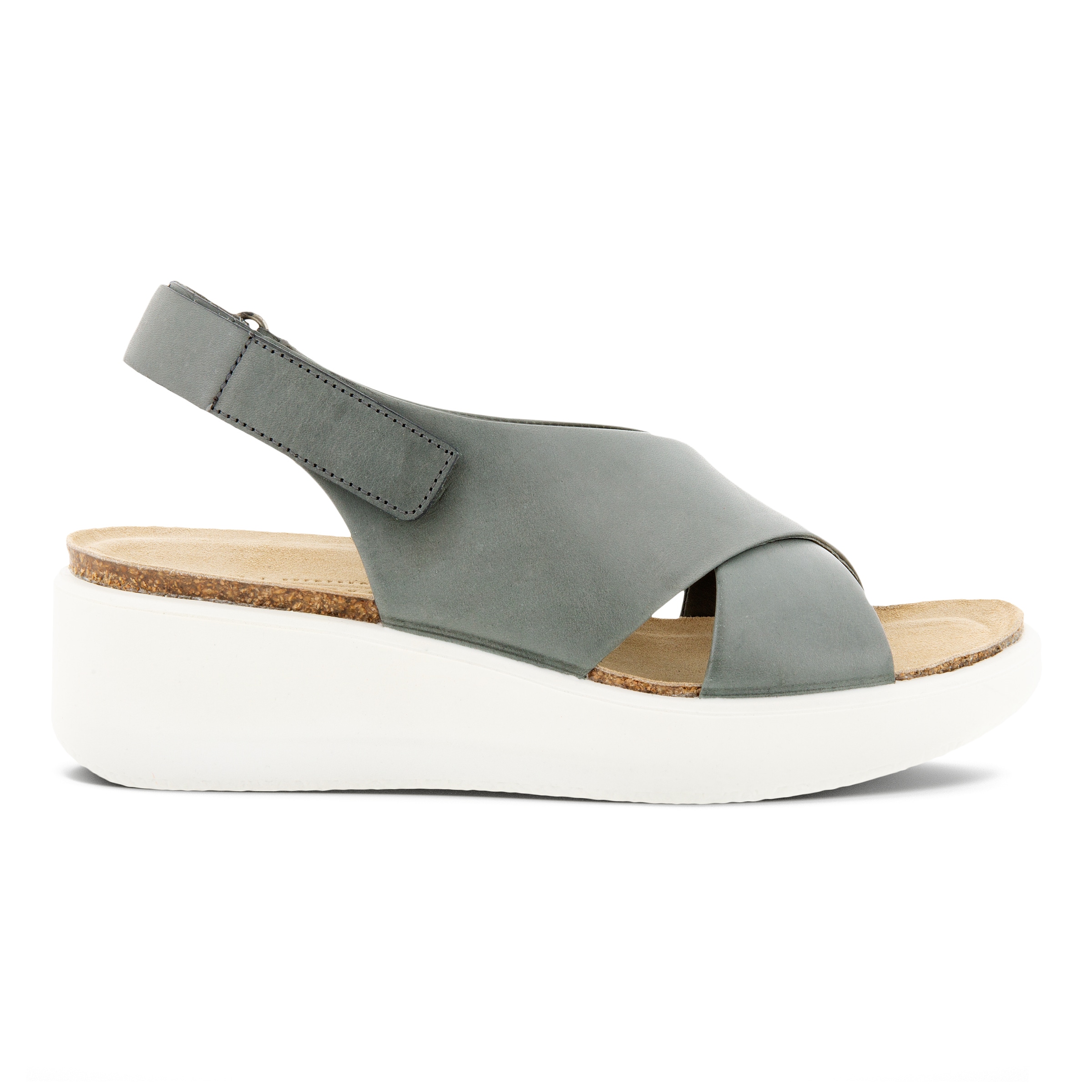 ECCO Women Corksphere Wedge Sandal S - Grey - Outside