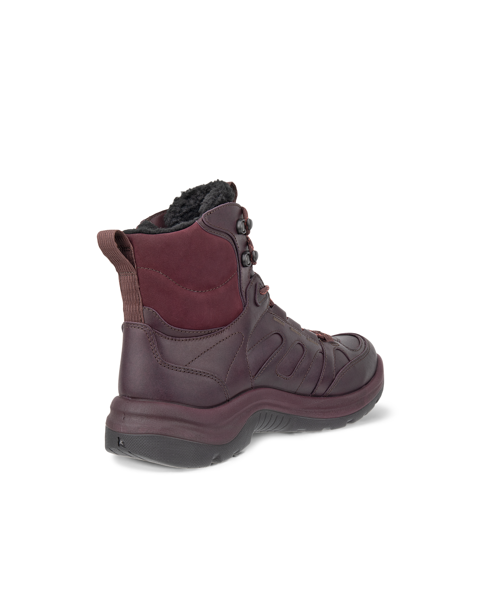 Women's ECCO® Offroad Leather Waterproof Mid-Cut Outdoor Boot - Purple - Back