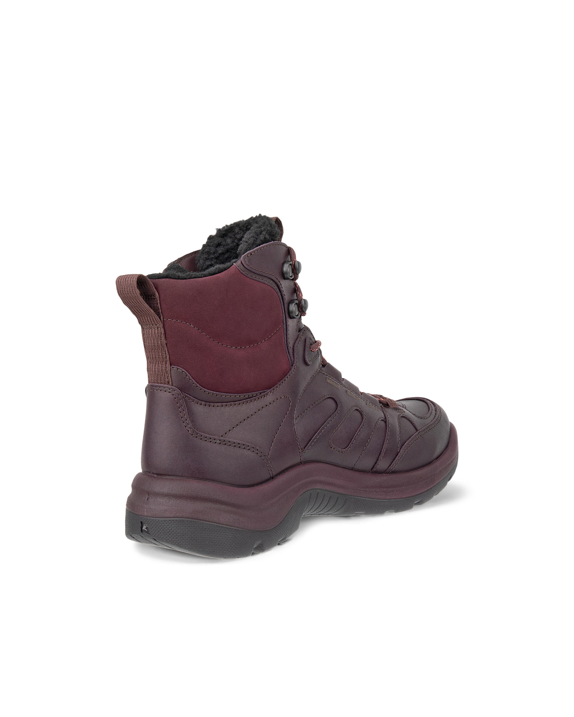 Women's ECCO® Offroad Leather Waterproof Mid-Cut Outdoor Boot - Purple - Back