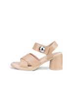 Women's ECCO® Sculpted Sandal LX 55 Leather Heeled Sandal - Beige - Outside