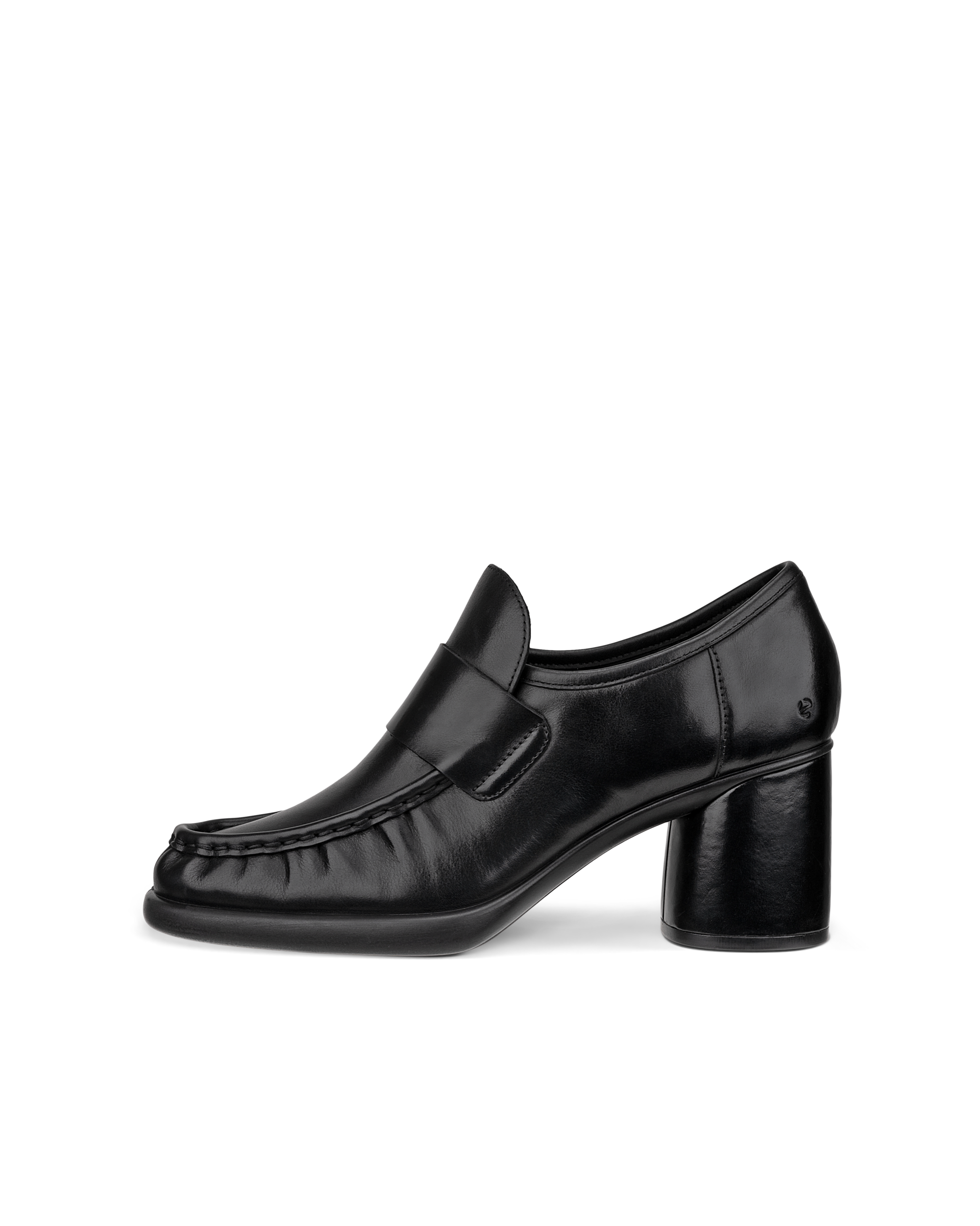 Mocasines de piel con tacón cuadrado ECCO® Sculpted LX 55 para mujer - Negro - Outside