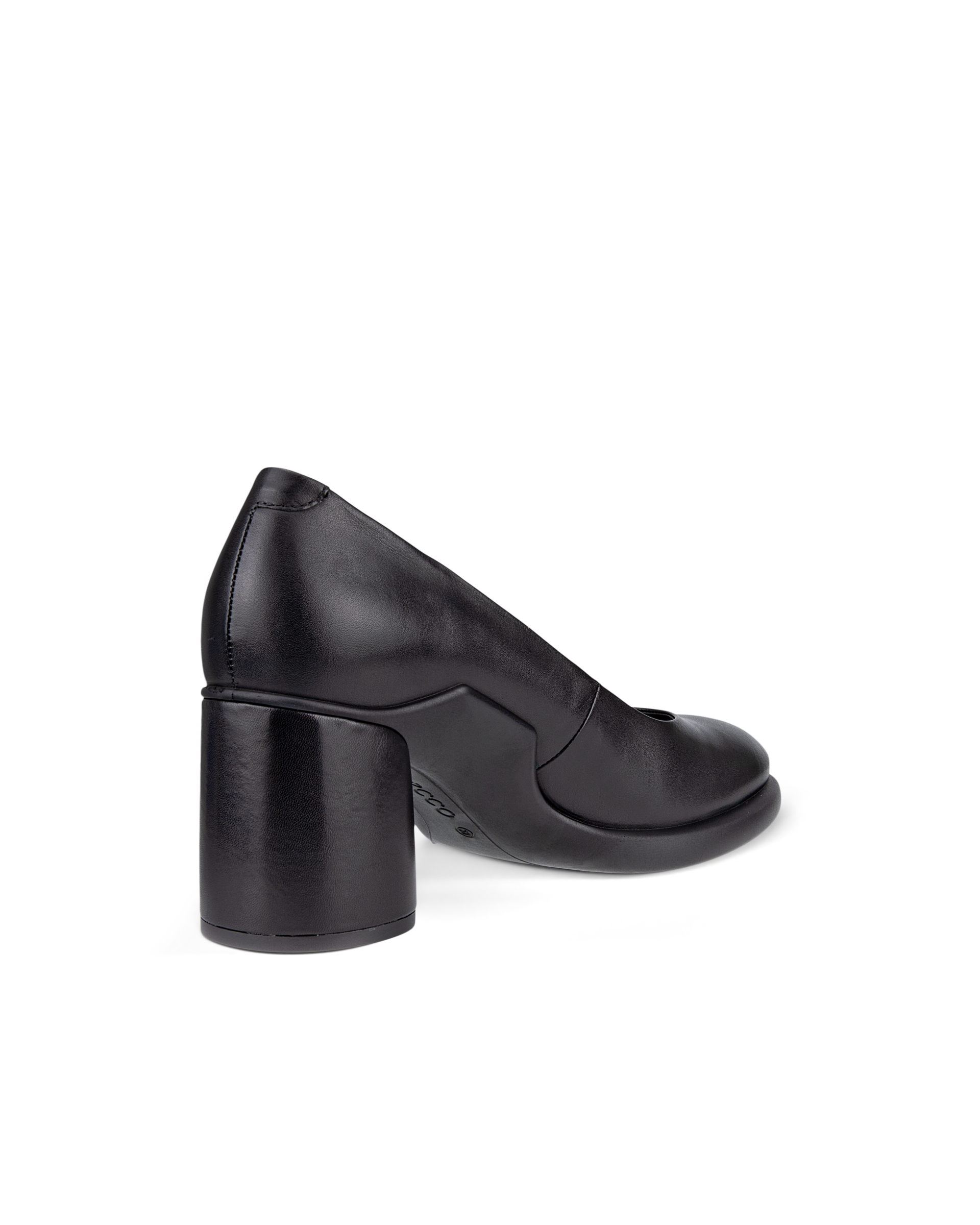 ECCO® Sculpted LX 55 escarpins en cuir à talon carré pour femme - Noir - Back