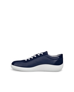 Zapatillas de piel ECCO® Soft Zero para hombre - Azul - Outside