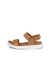 Women's ECCO® Flowt Nubuck Flat Sandal - Brown - Outside