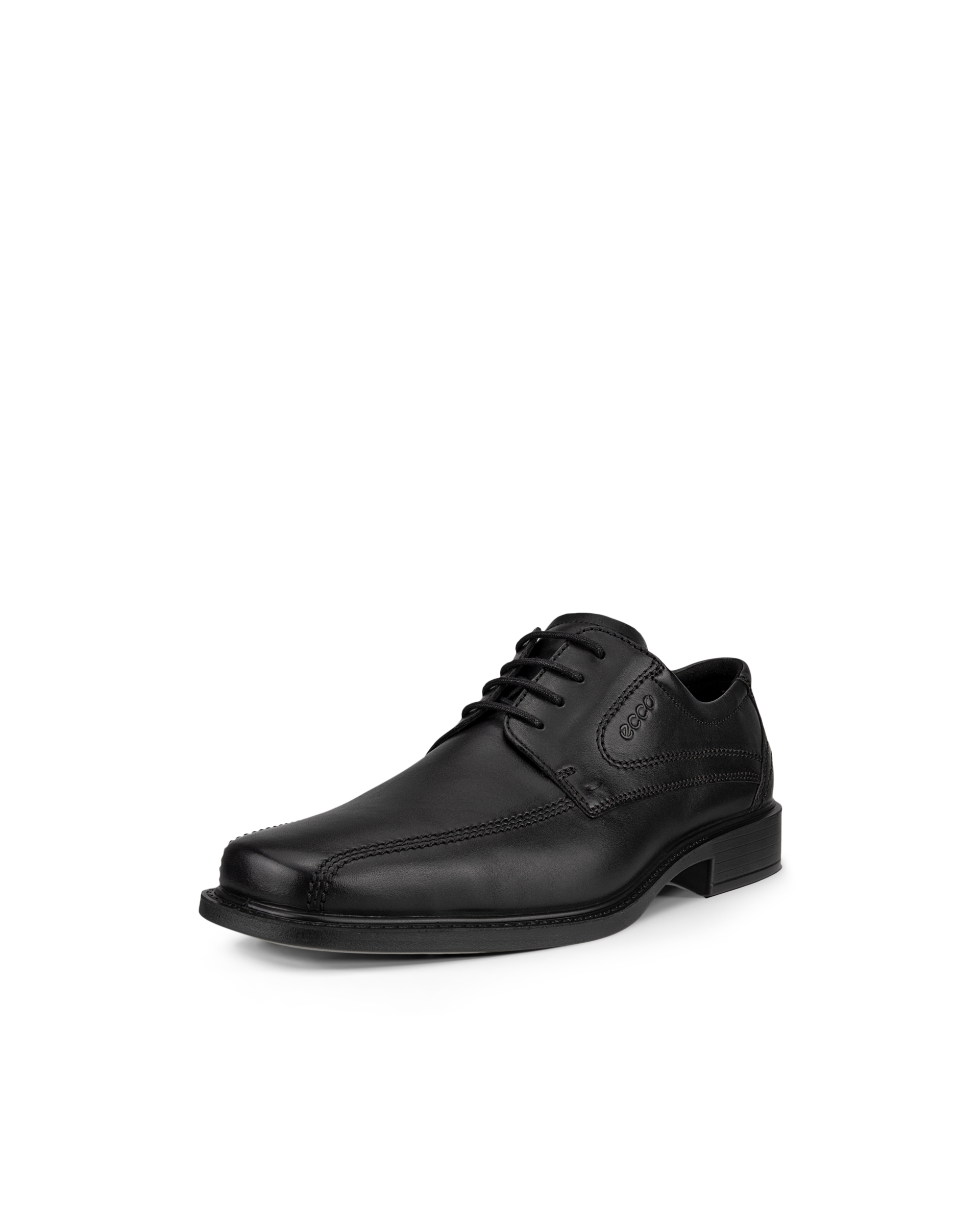 Men's ECCO® New Jersey Leather Bike-Toe Derby Shoe - Black - Main