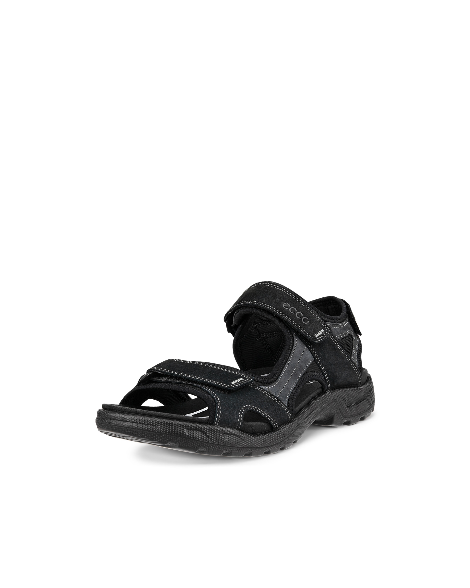 Men's ECCO® Onroads Nubuck Outdoor Sandal - Black - Main