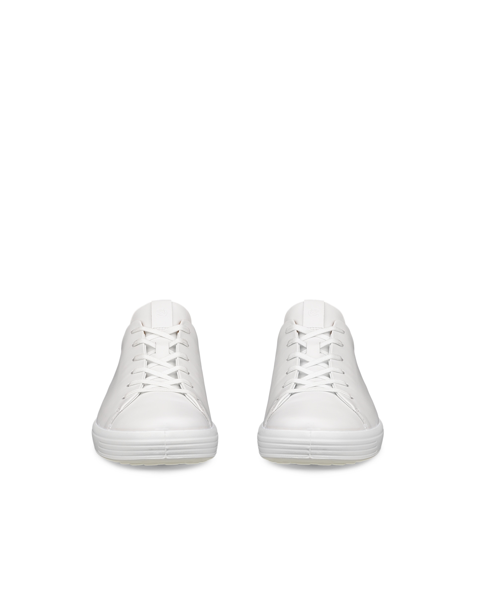 Men's ECCO® Soft 7 Leather Lace-Up Shoe - White - Front pair