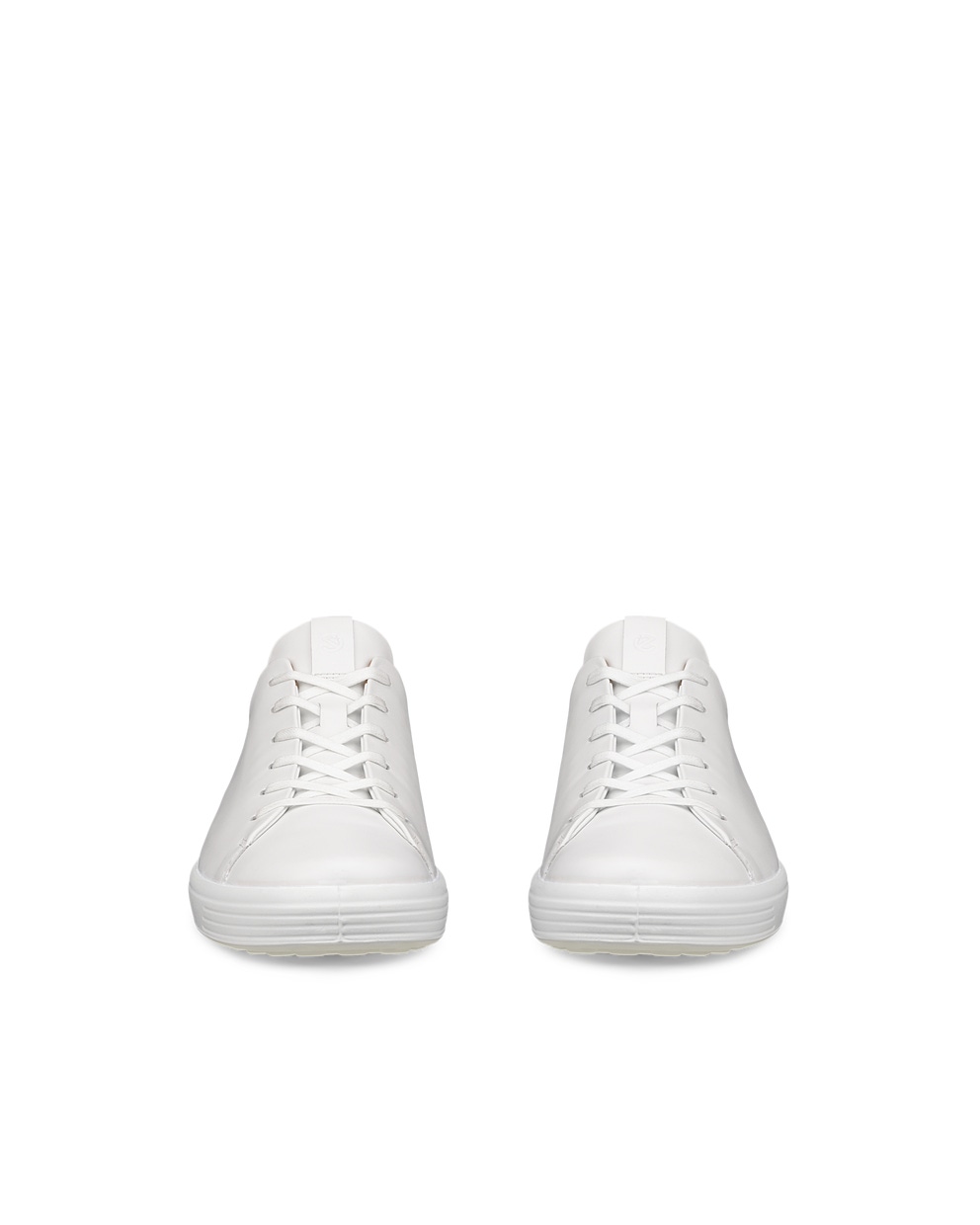 Men's ECCO® Soft 7 Leather Lace-Up Shoe - White - Front pair