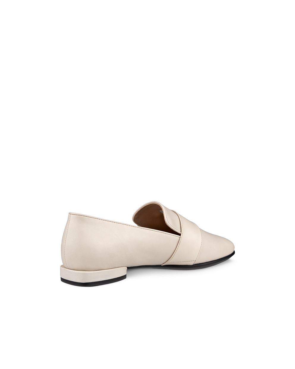 Women's ECCO® Anine Squared Leather Loafer - Beige - Back