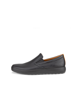 Men's ECCO® Soft 7 Leather Slip-On - Black - Outside