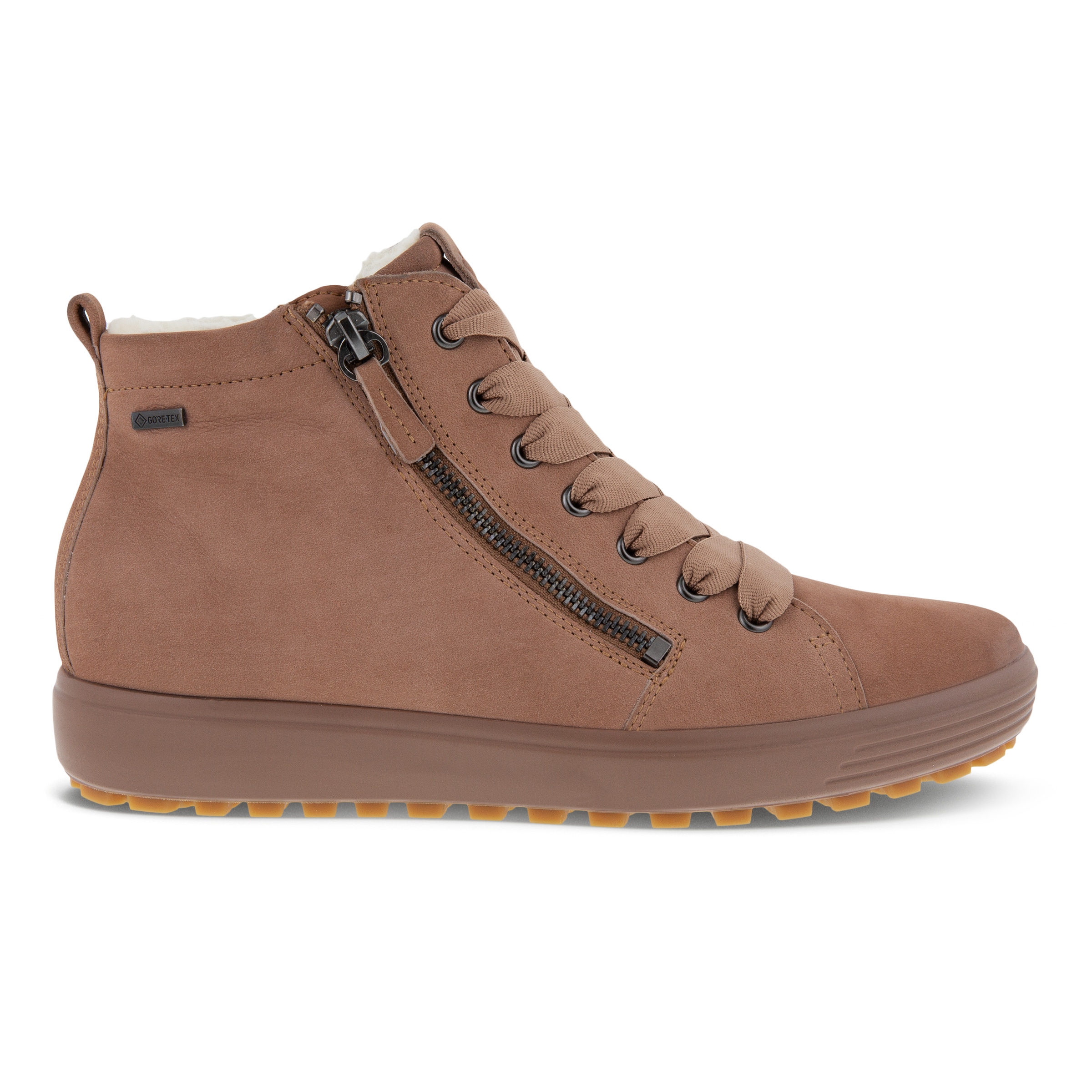 ECCO Womens Soft 7 TRED GTX Hi - Brown - Outside