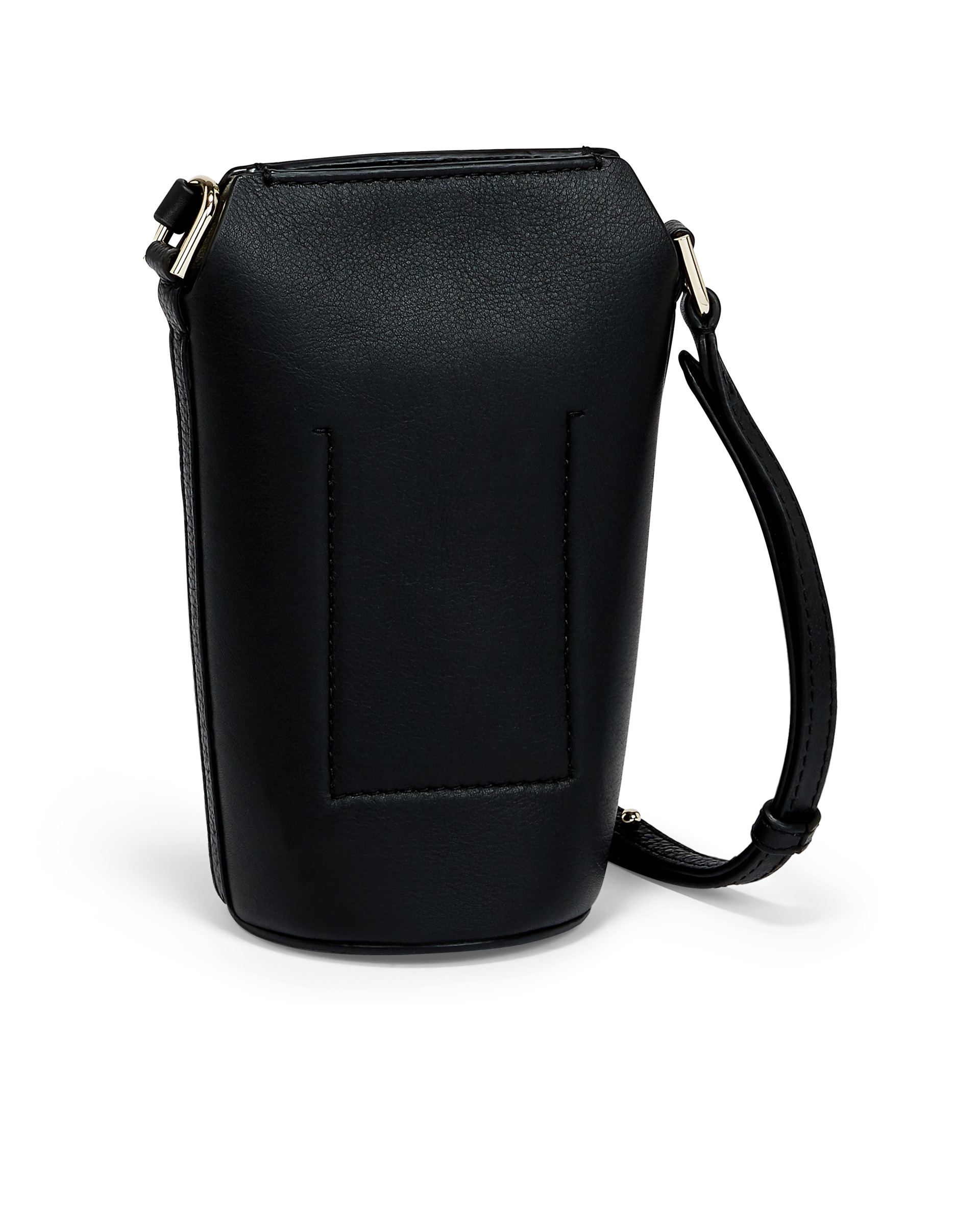 ECCOยฎ Pot Textureblock Leather Crossbody Bag - Black - Back