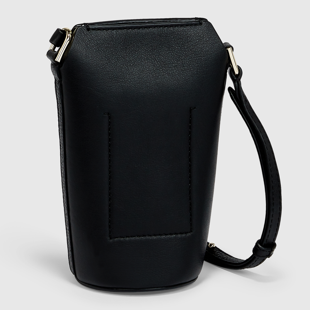 ECCO® Pot Textureblock Leather Crossbody Bag - Black - Back