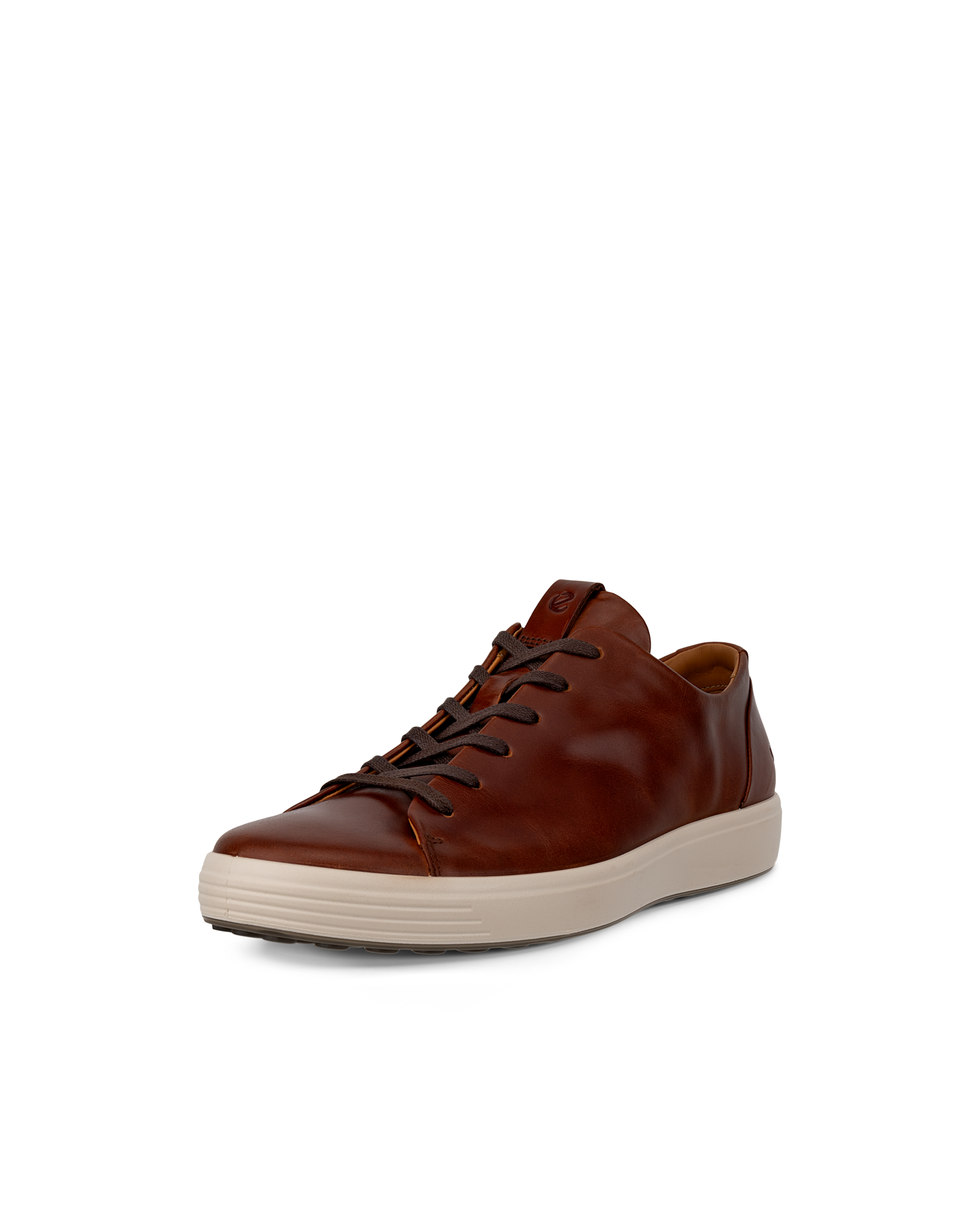 Men's ECCO® Soft 7 Leather Lace-Up Shoe - Brown - Main