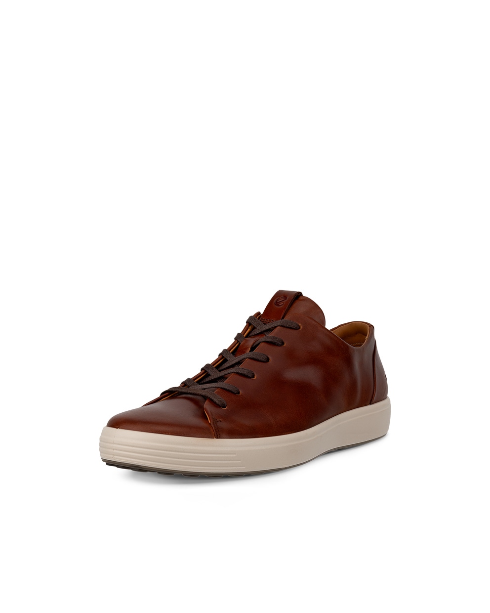 Men's ECCO® Soft 7 Leather Lace-Up Shoe - Brown - Main