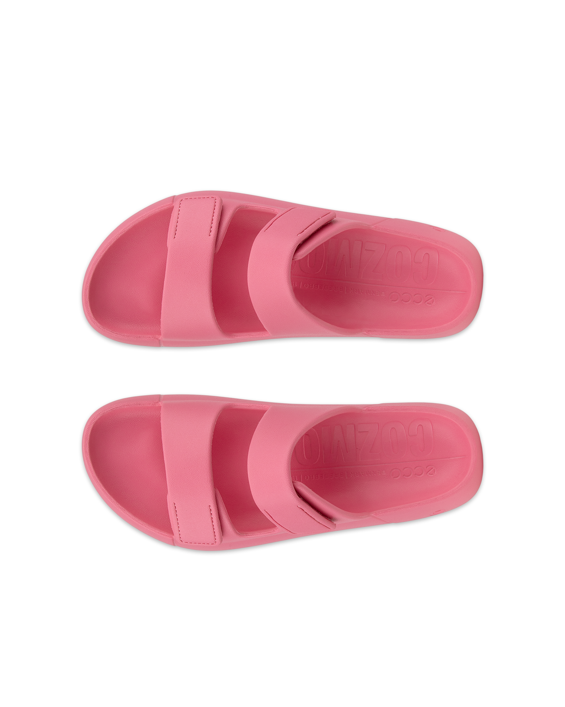 Unisex ECCO® Cozmo E Two Strap Sandal - Pink - Top left pair