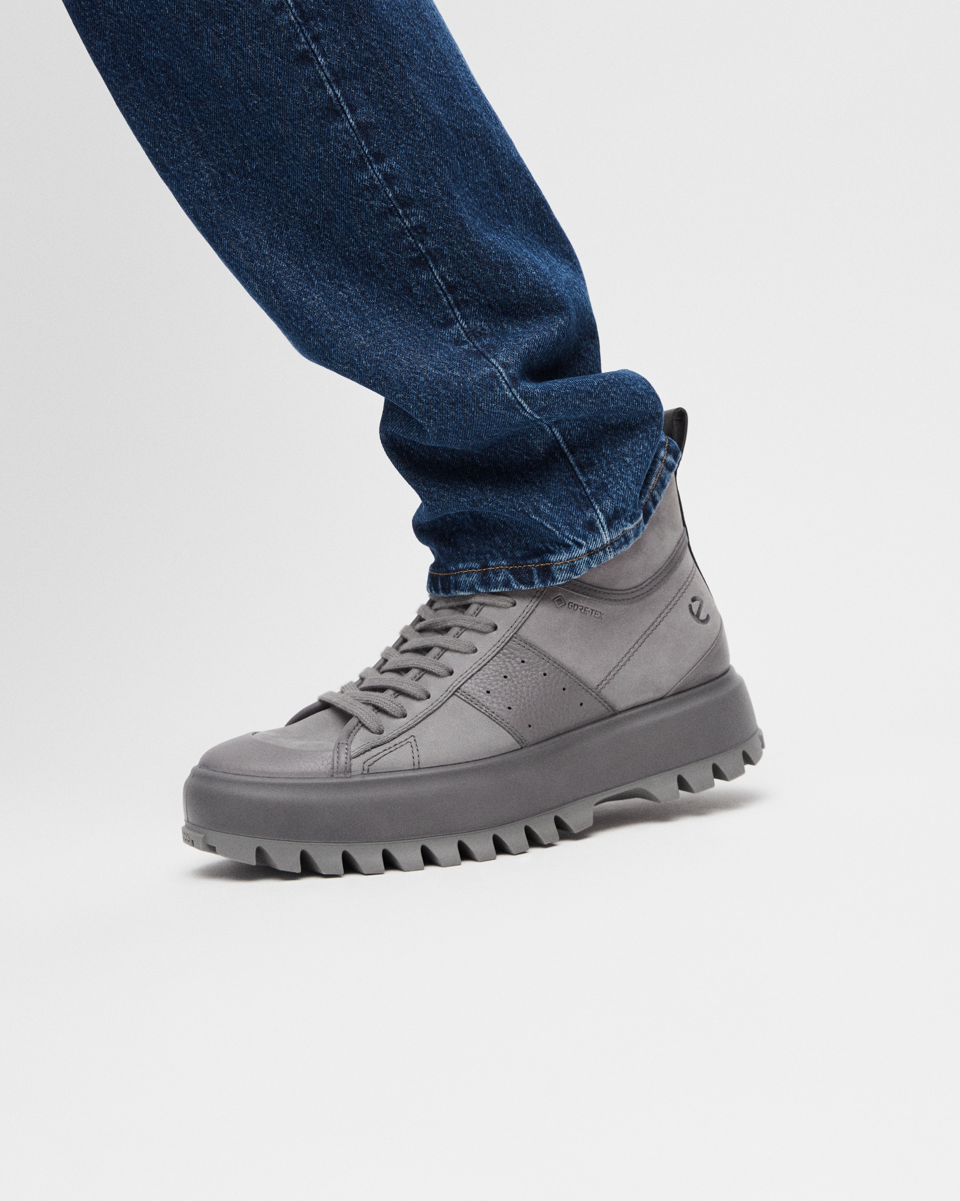 ECCO STREET ACE RUGGED MEN'S HIGH-TOP SNEAKER - Grey - Lifestyle image-1