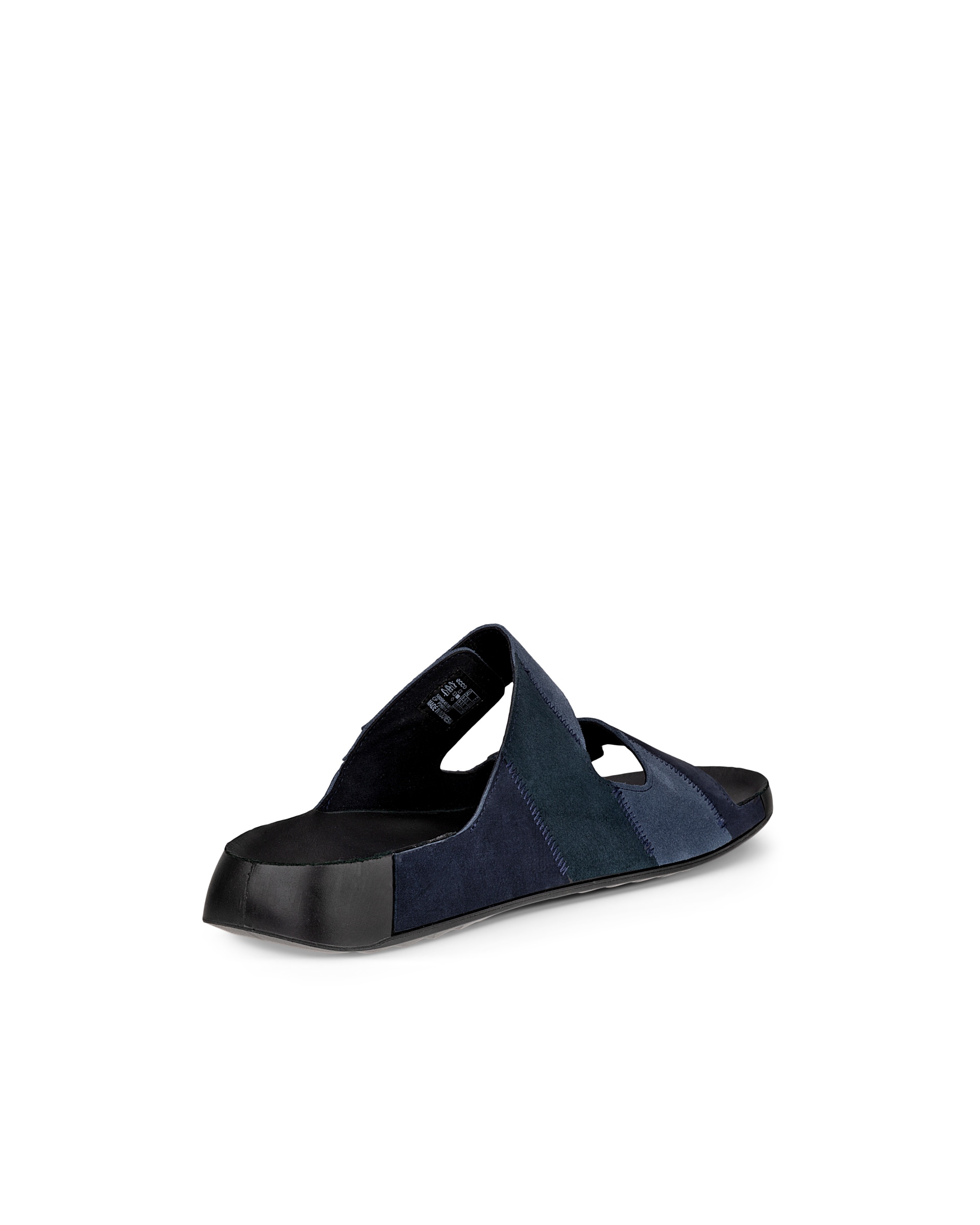 ECCO Cozmo Upcycle Slide メンズ レザー2ストラップサンダル - Blue - Back