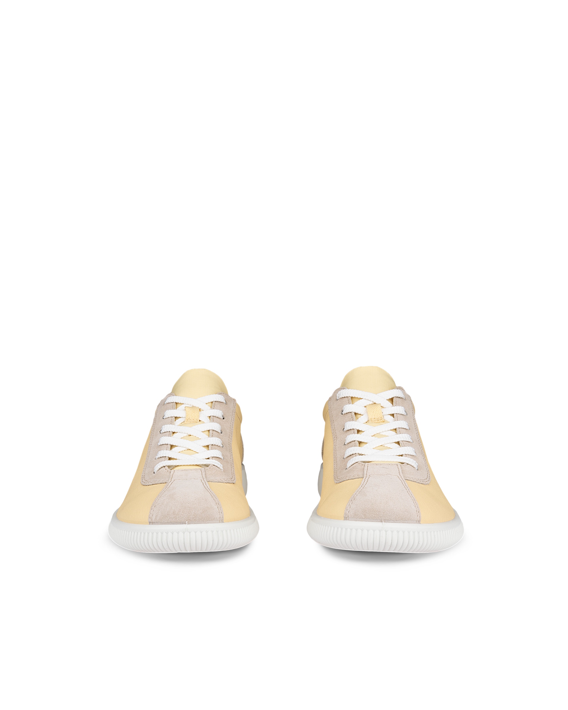 Women's ECCO® Soft Zero Leather Sneaker - Yellow - Front pair