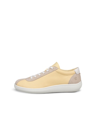 ECCO® Soft Zero baskets en cuir pour femme - Jaune - Outside