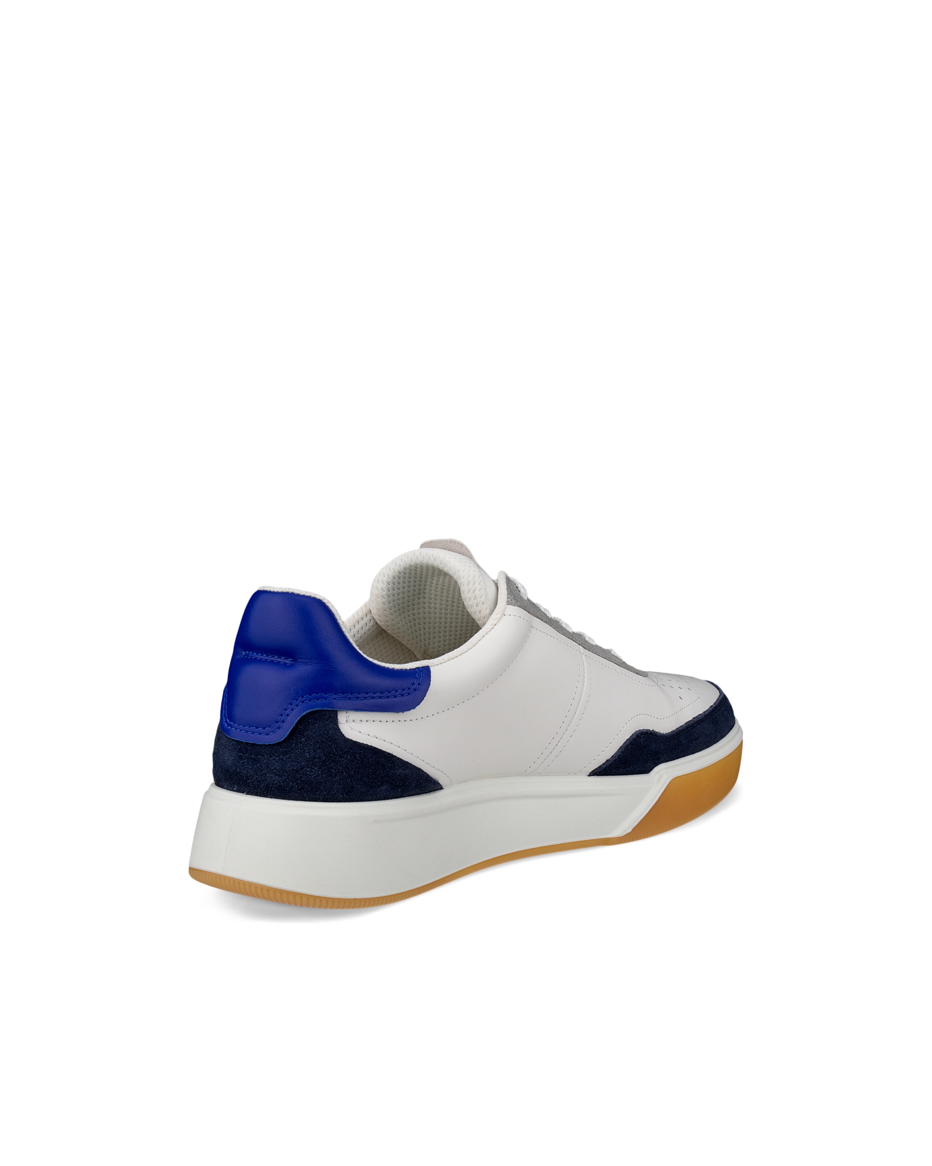 Men's ECCO® Street Court Leather Sneaker - White - Back