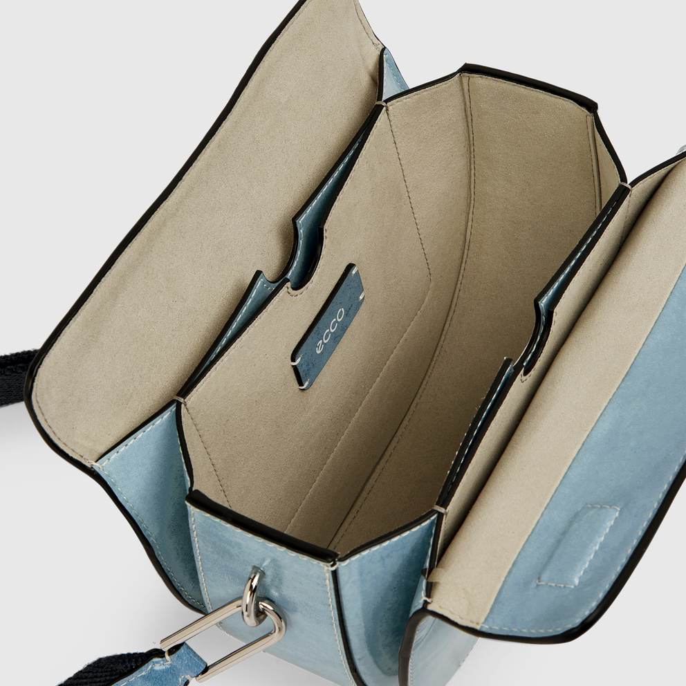 ECCO® Indigo Leather Saddle Bag - Blue - Inside