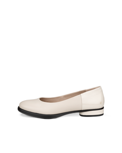 Women's ECCO® Sculpted LX Leather Ballerina - Beige - Outside