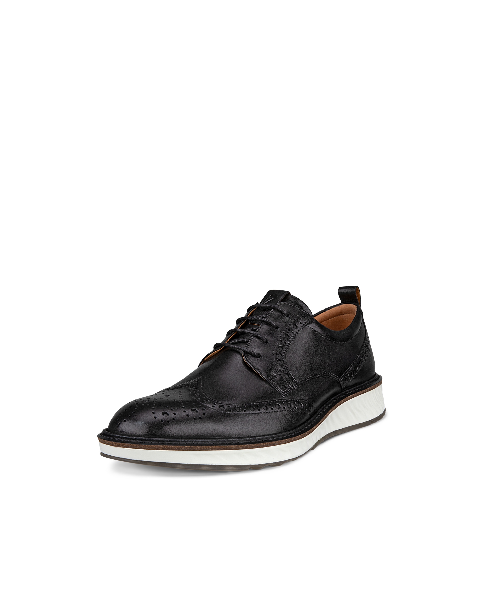 Men's ECCO® St.1 Hybrid Leather Wingtip Derby Shoe - Black - Main