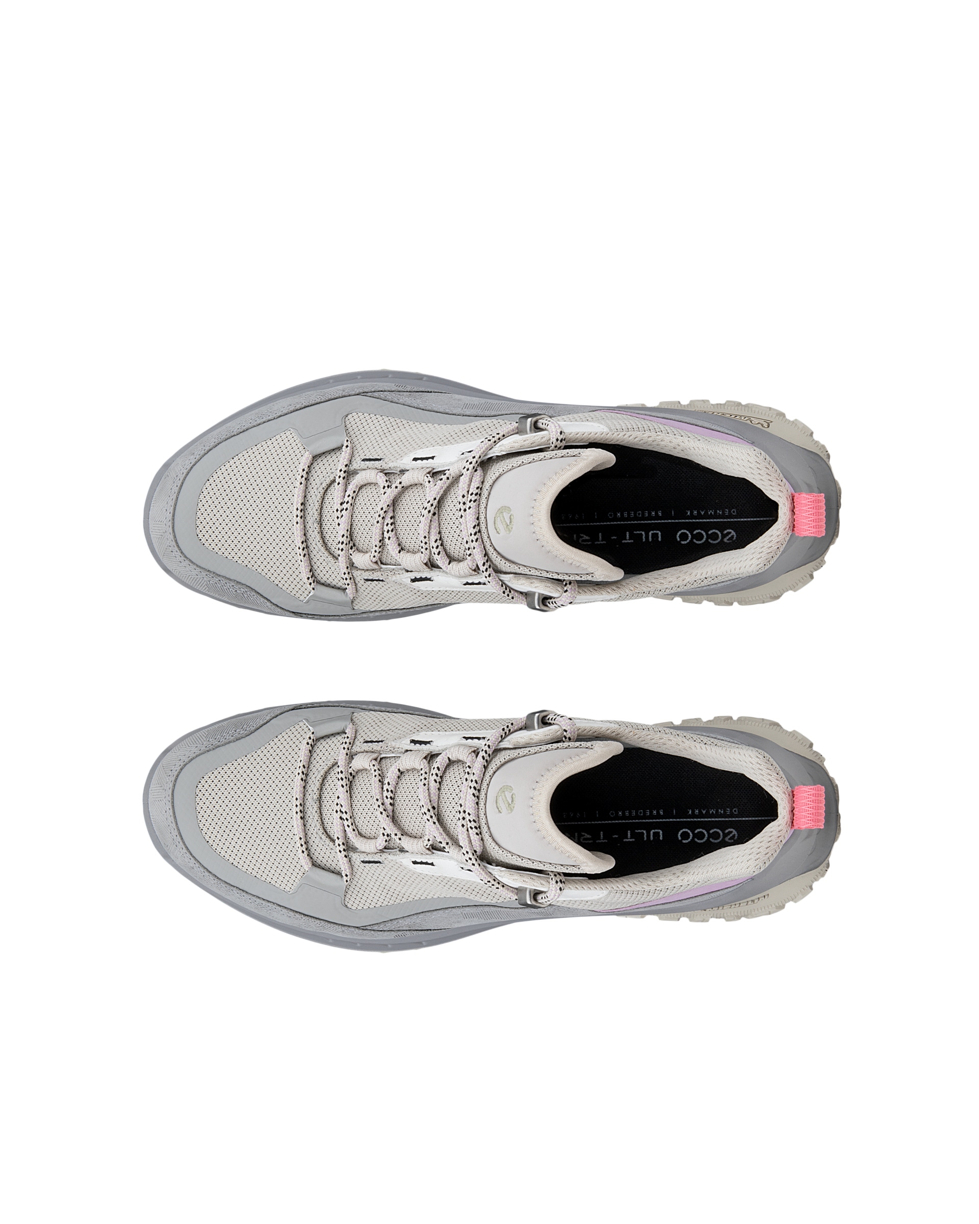 Zapatillas de senderismo de nobuk impermeables ECCO® ULT-TRN para mujer - Gris - Top left pair