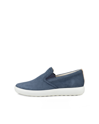 ECCO® Soft 7 chaussures sans lacet pour femme - Bleu - Outside