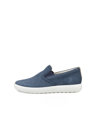 ECCO® Soft 7 chaussures sans lacet pour femme - Bleu - Outside