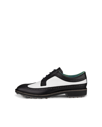 Men's ECCO® Golf Classic Hybrid (Kiltie Edition) Leather Golf Shoe - Black - Outside