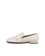 Women's ECCO® Anine Squared Leather Loafer - Beige - Outside