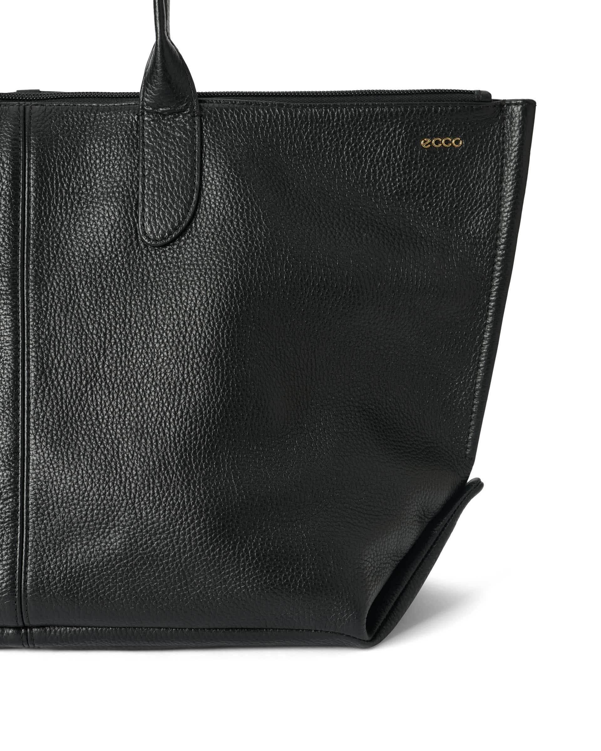 ECCO® Tote kožna duboka prostrana torba - Crna - Detail-2