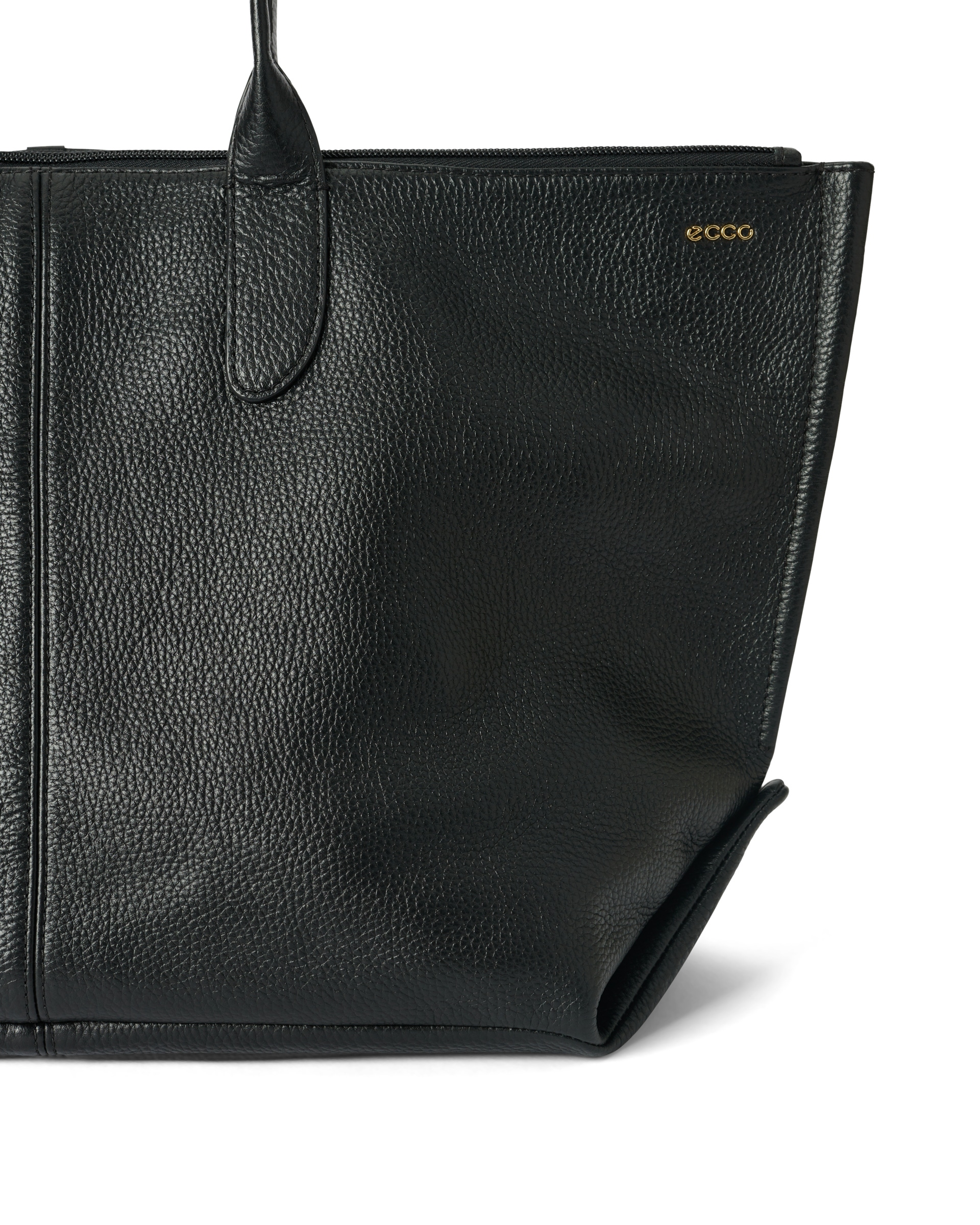 ECCO® Tote kožna duboka prostrana torba - Crna - Detail-2