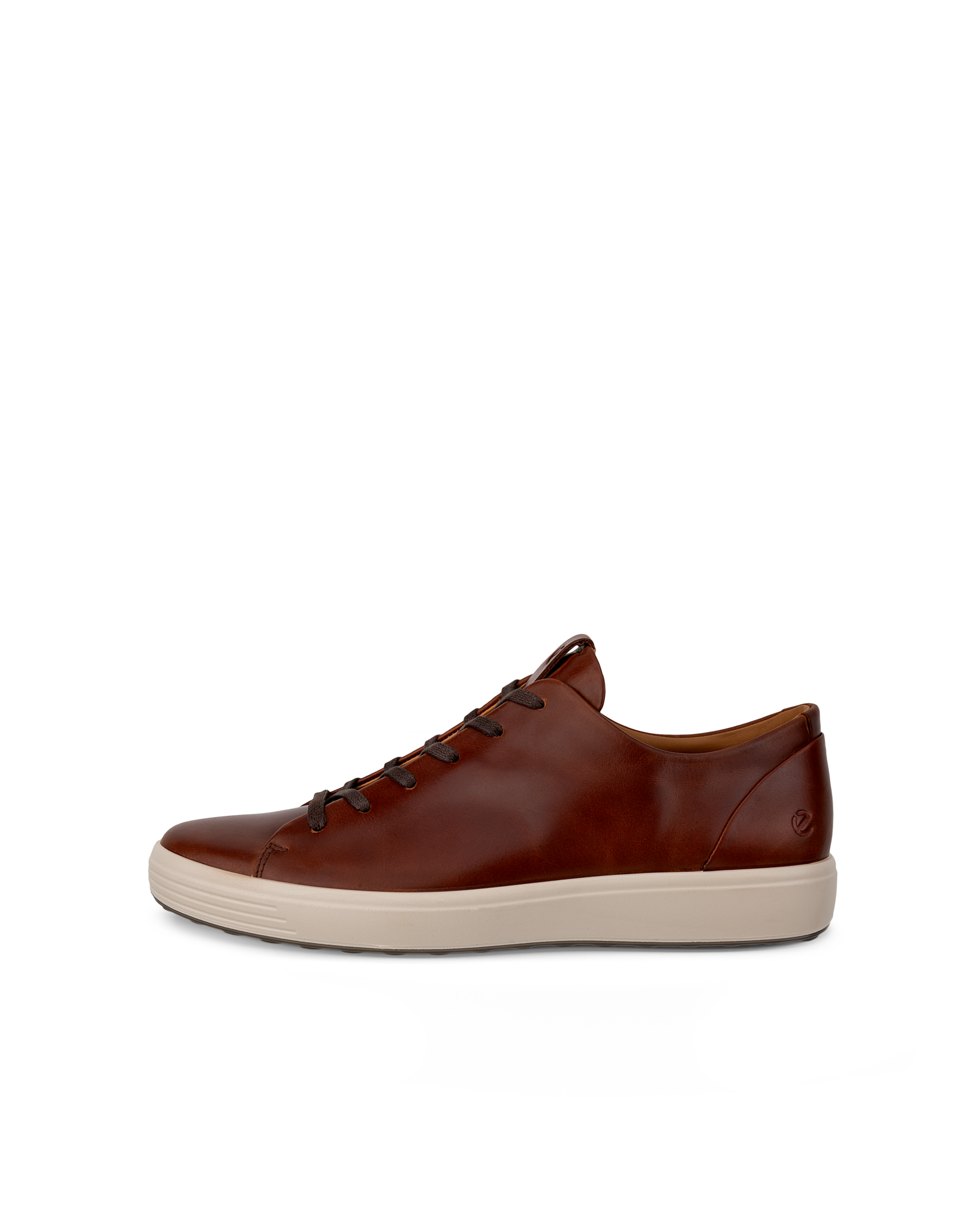 Men's ECCO® Soft 7 Leather Lace-Up Shoe - Brown - Outside