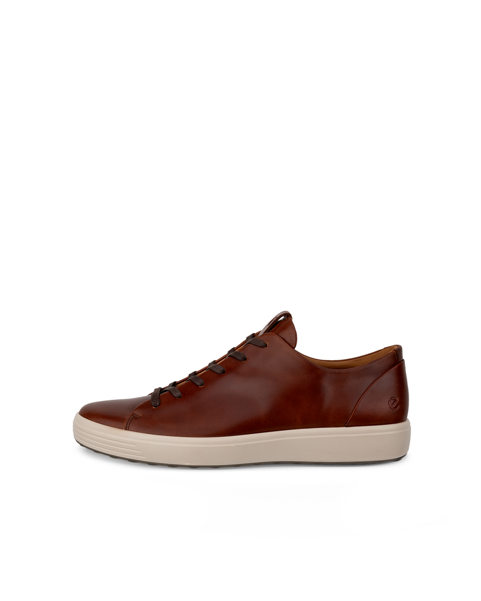 Men's ECCO® Soft 7 Leather Lace-Up Shoe - Brown - Outside