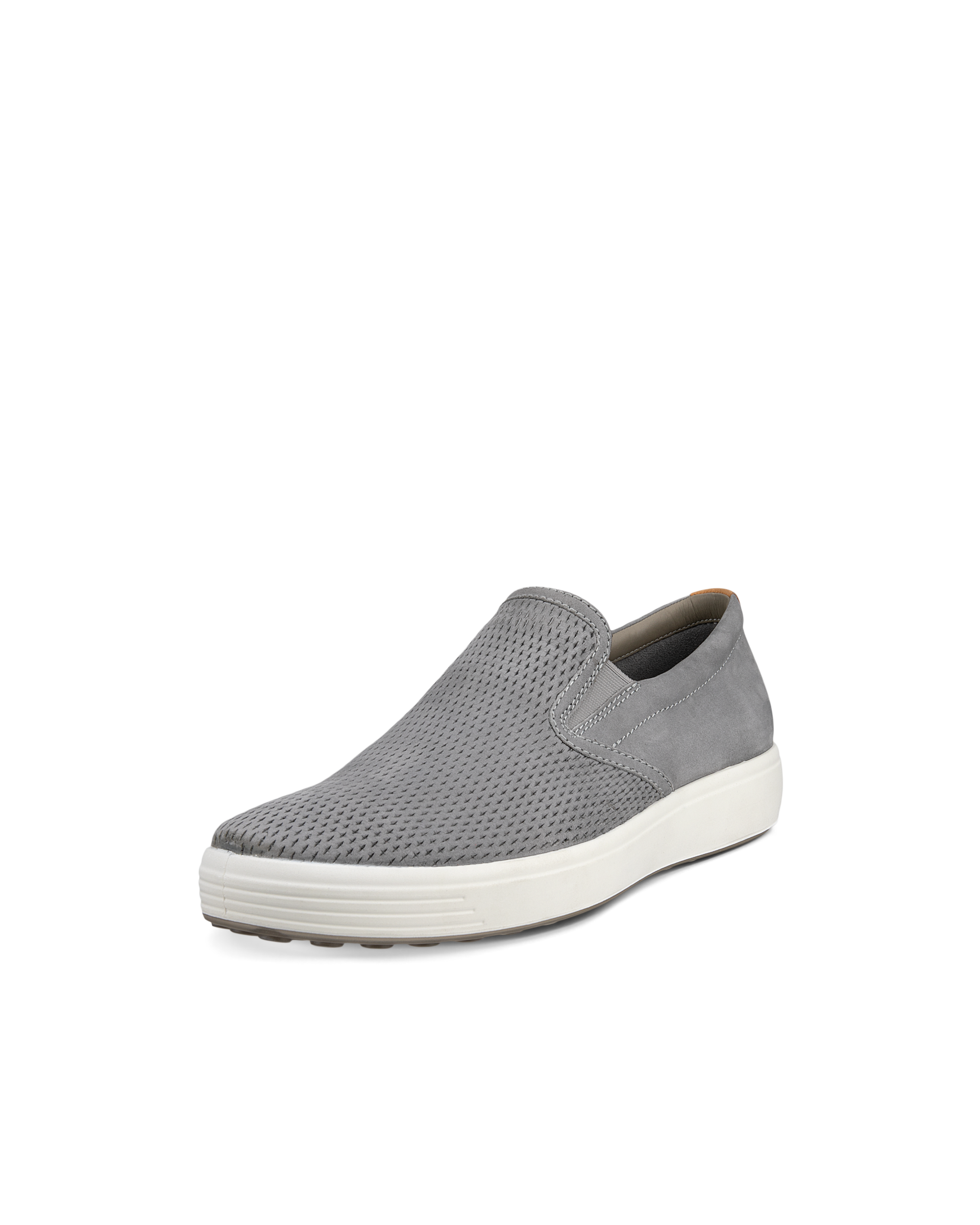 ECCO Soft 7 Mens Slip On Leather Sneakers - Grey - Main