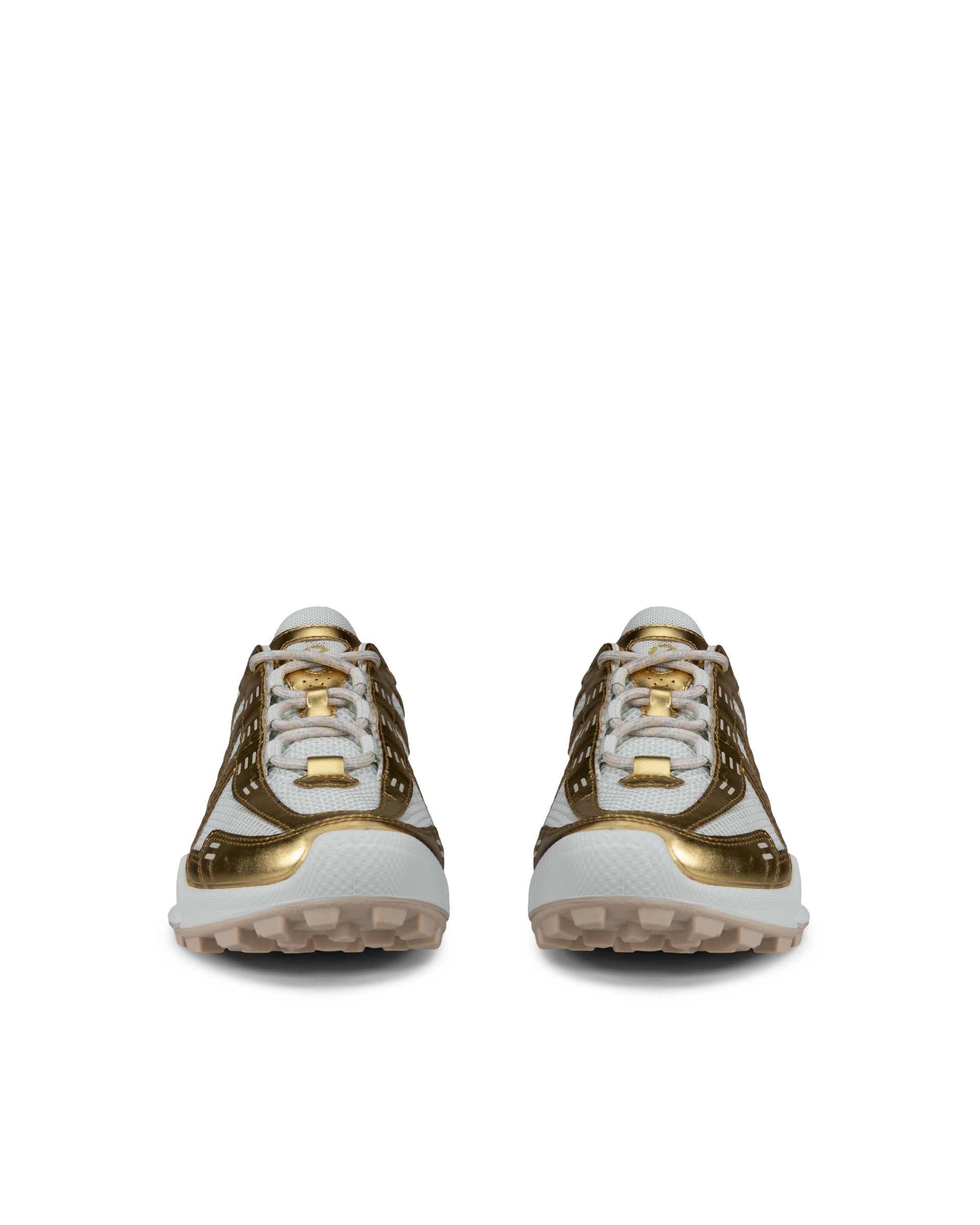 Women's ECCO® Biom C-Trail Leather Outdoor Sneaker - Yellow - Front pair