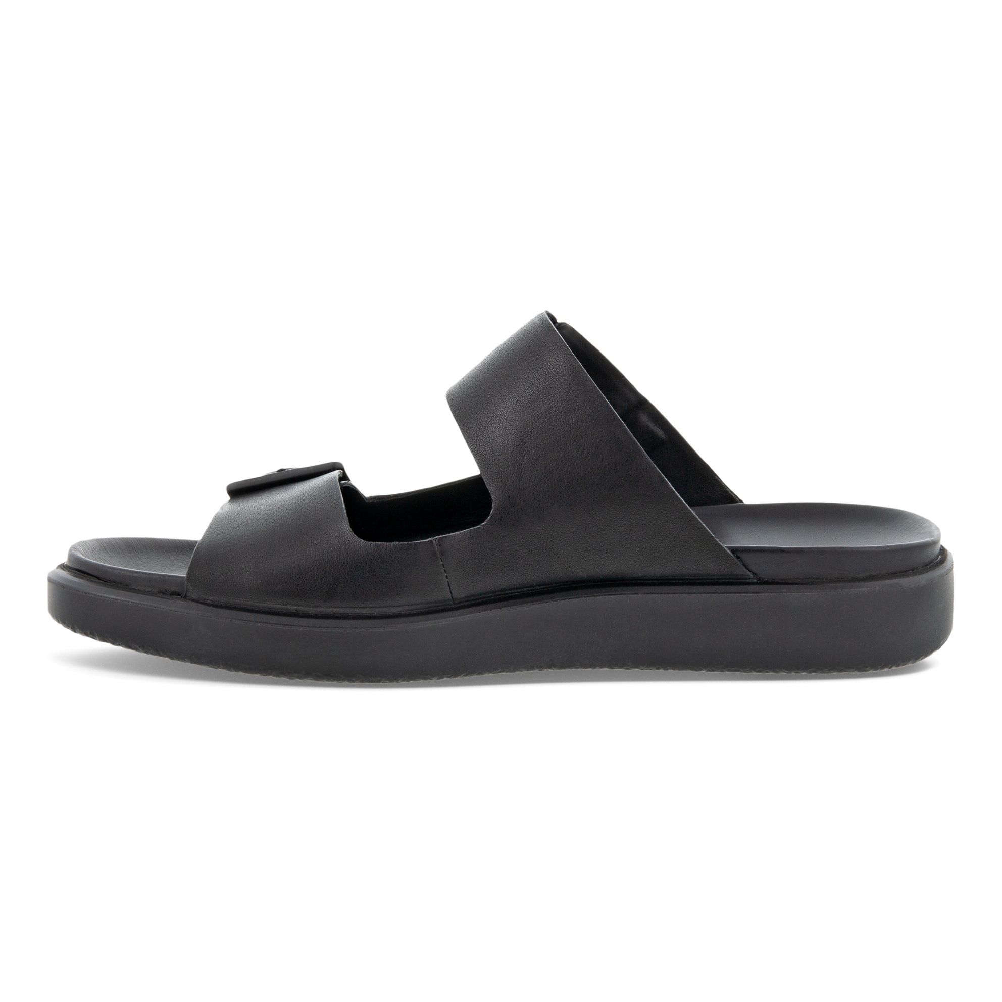 Men's ECCO® Flowt Leather Flat Sandal - Black - Inside