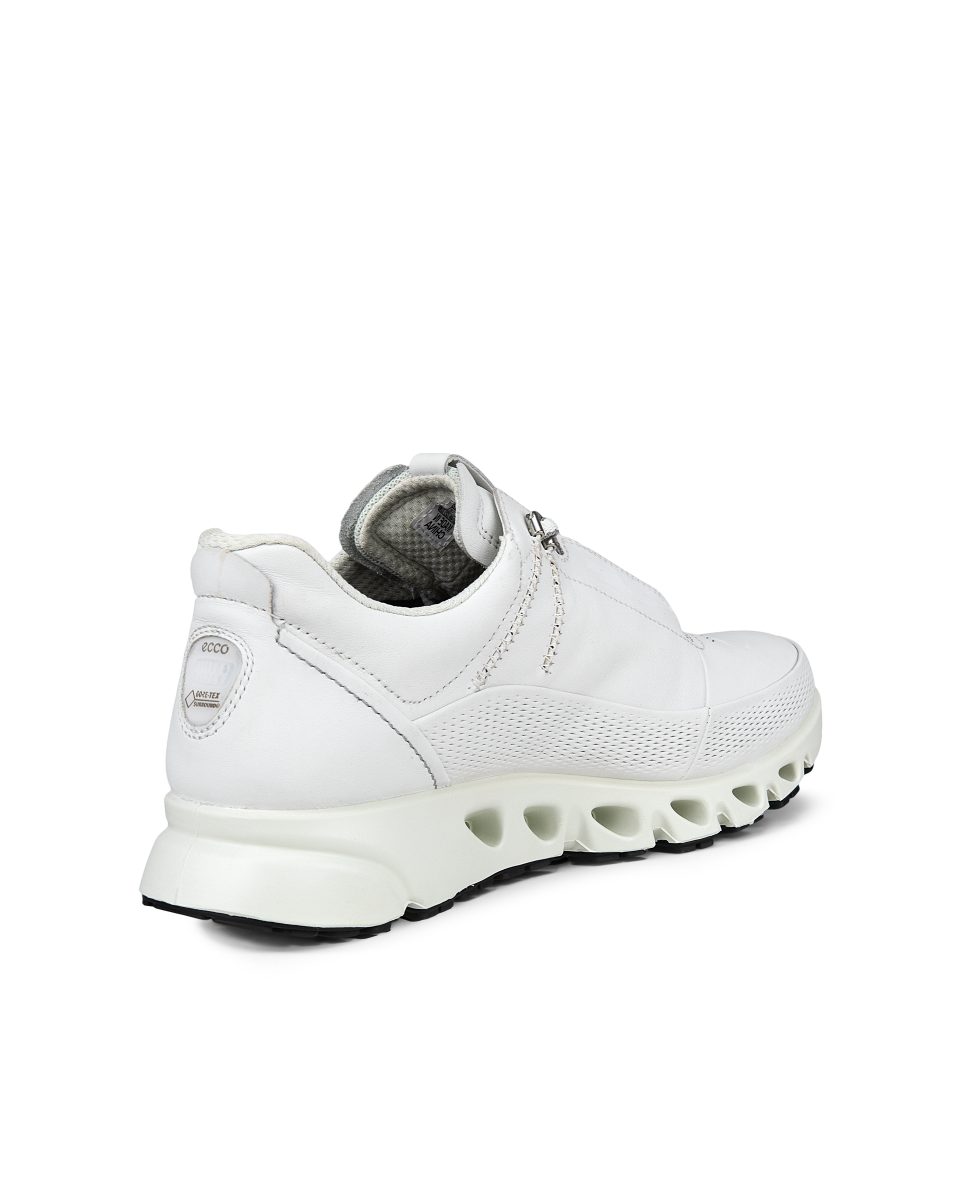 Women's ECCO® Multi-Vent Leather Gore-Tex Shoe - White - Back