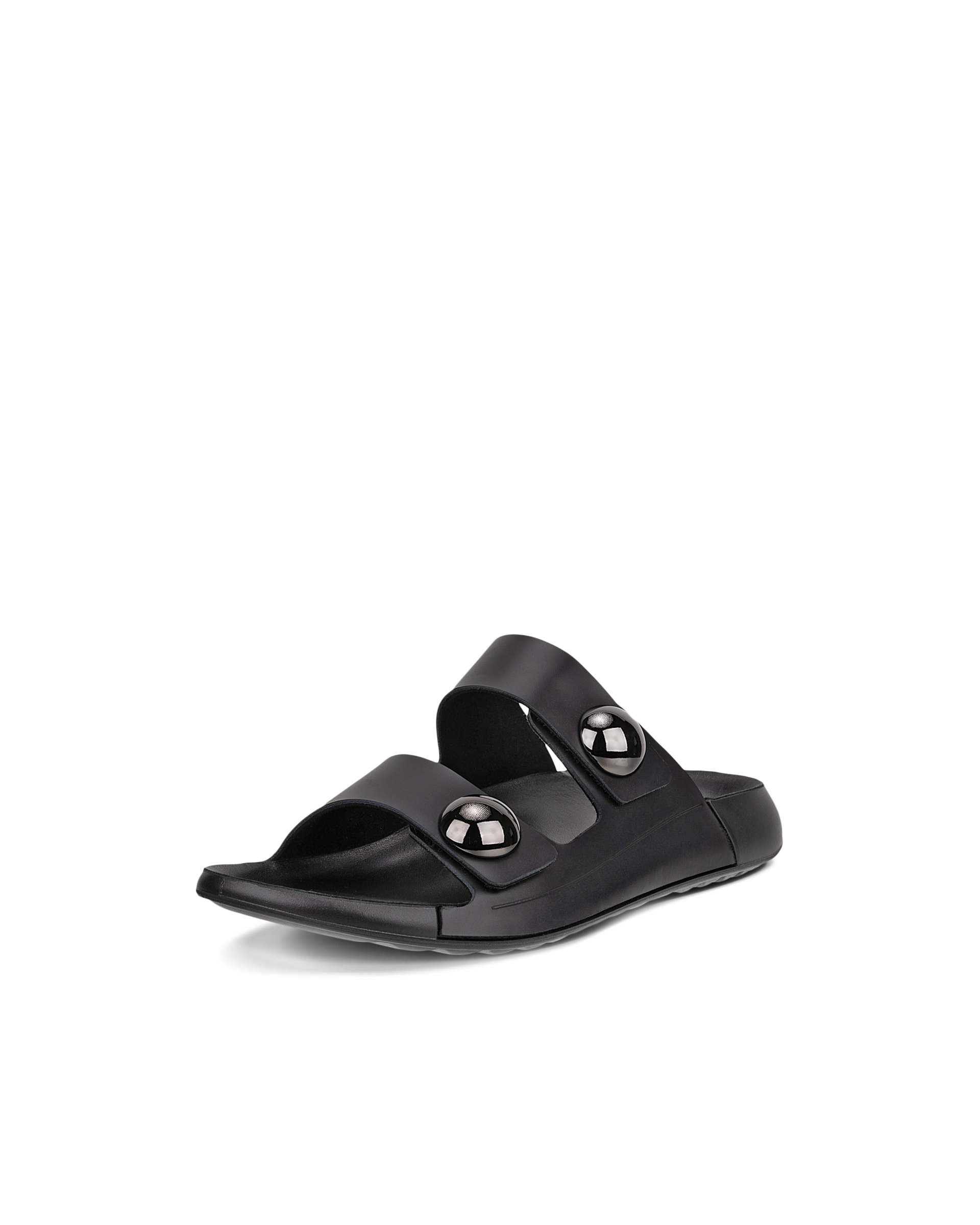 Women's ECCO® Cozmo Leather Two Strap Sandal - Black - Main