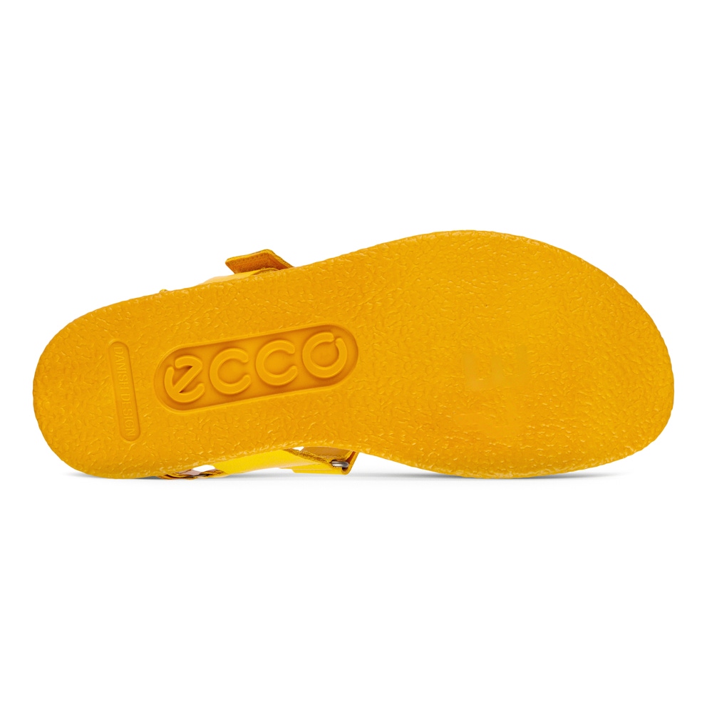 Women's ECCO® Corksphere Leather Sandal - Yellow - Sole